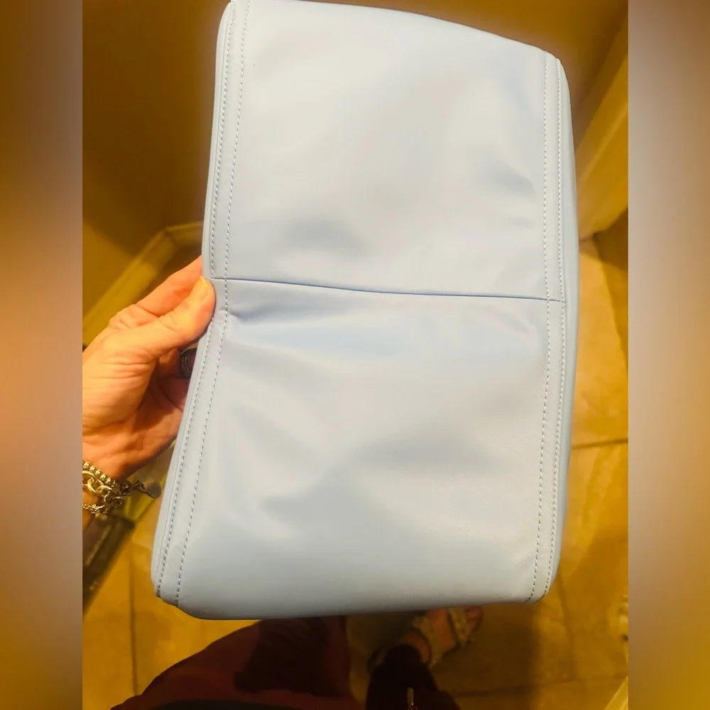 Kate Spade Light Blue Tote with Black and White Design- NWOT